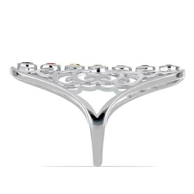 BUY 925 SILVER NATURAL CHAKRA STONES RING